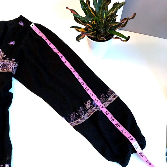 Free People Embroidered Babydoll Dress Small Black - Picture 6 of 8